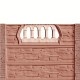 Gard beton Victorian 6 stâlpi cu model piatră 1,6 m
