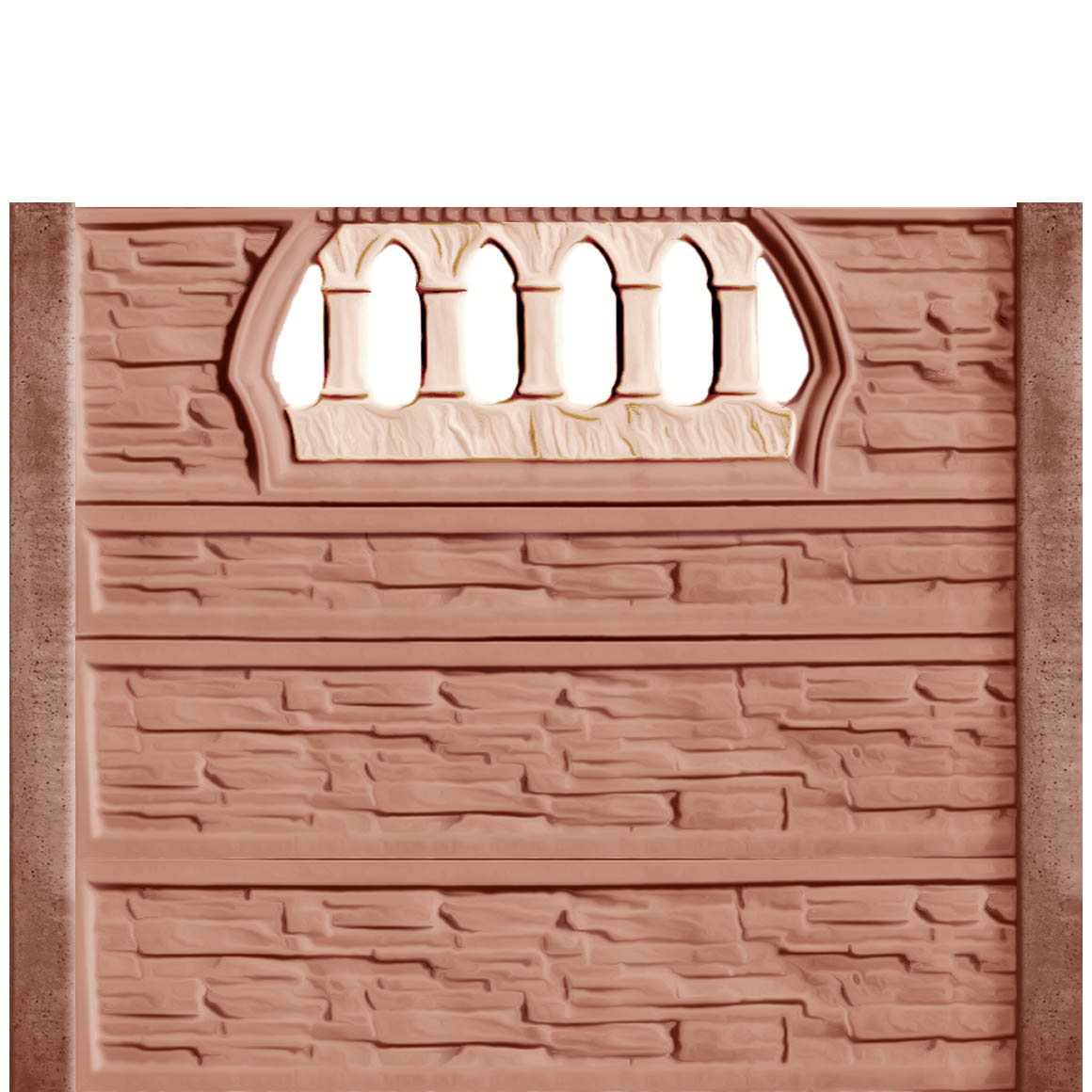Gard beton Victorian 6 cu stâlpi simpli 1,85 m