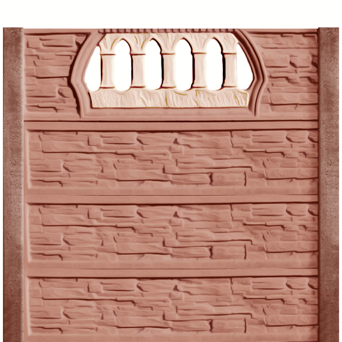 Gard beton Victorian 6 cu stâlpi simpli 2,1 m