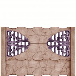 Gard beton Gotic 7 cu stâlpi simpli 1,5 m-1