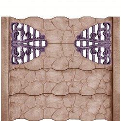 Gard beton Gotic 7 cu stâlpi simpli 2 m-1