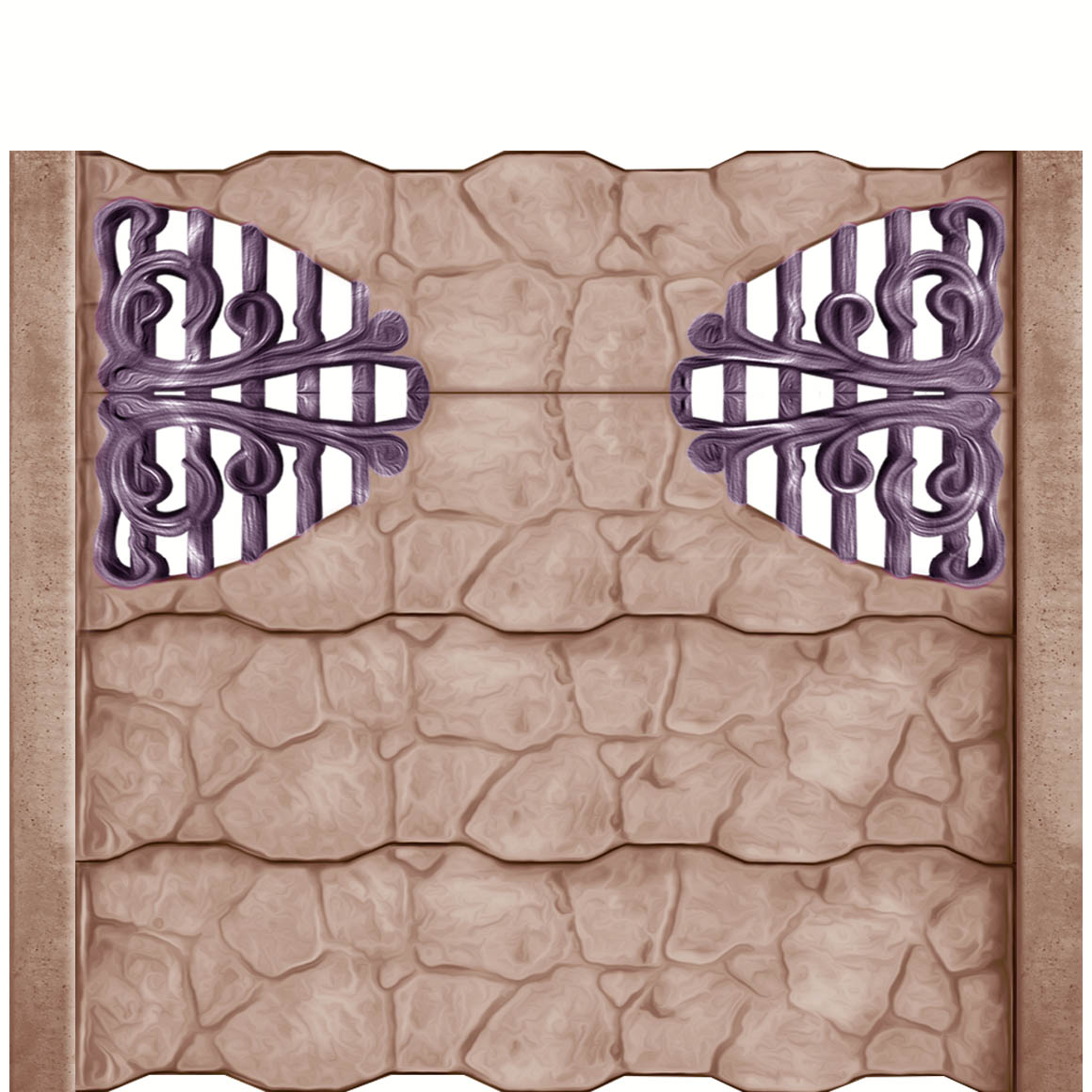 Gard beton Gotic 7 cu stâlpi simpli 2 m
