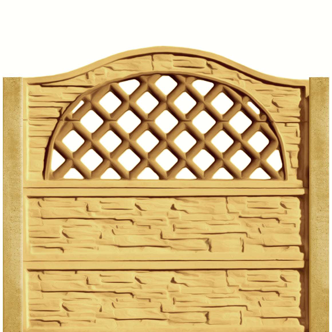 Gard beton Normand 2 cu stâlpi simpli 2 m