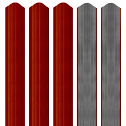 Șipcă metalică 2,5D Ronin  0,45 mm 10 cm Roșu lucios (RAL 3011) Gri grunduit Tablă zincată Da