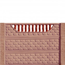 Gard beton Troian 6 stâlpi cu model piatră 1,5 m-2