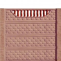 Gard beton Troian 6 stâlpi cu model piatră 2 m-2