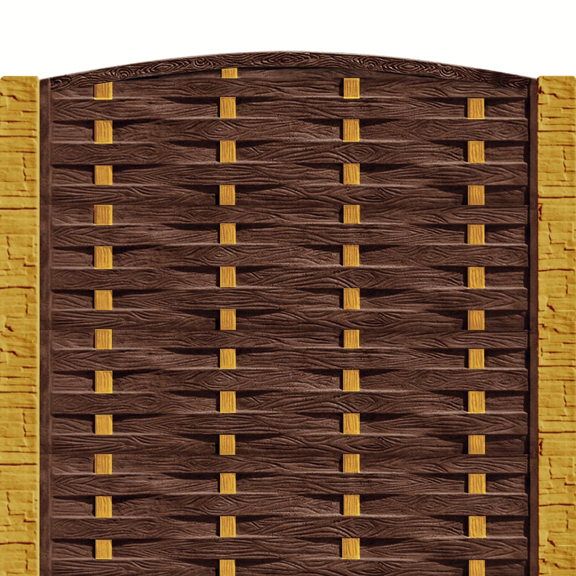 Gard beton Celtic 1 stâlpi cu model piatră 2,1 m