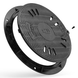 Capac canalizare din compozit Etana rotund, 78 cm - ventilat, B125-2