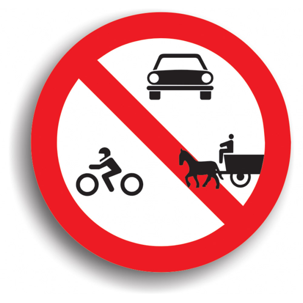 Indicator de reglementare - Accesul interzis autovehiculelor și vehiculelor cu tracțiune animală 80 cm