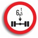 Indicator de reglementare - Accesul interzis vehiculelor cu masa mai mare de un anumit număr de tone pe osia simplă 80 cm