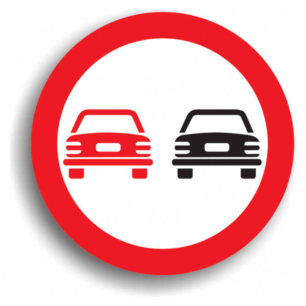 Indicator de reglementare - Depășirea autovehiculelor, cu excepția motocicletelor fără ataș, interzisă 60 cm