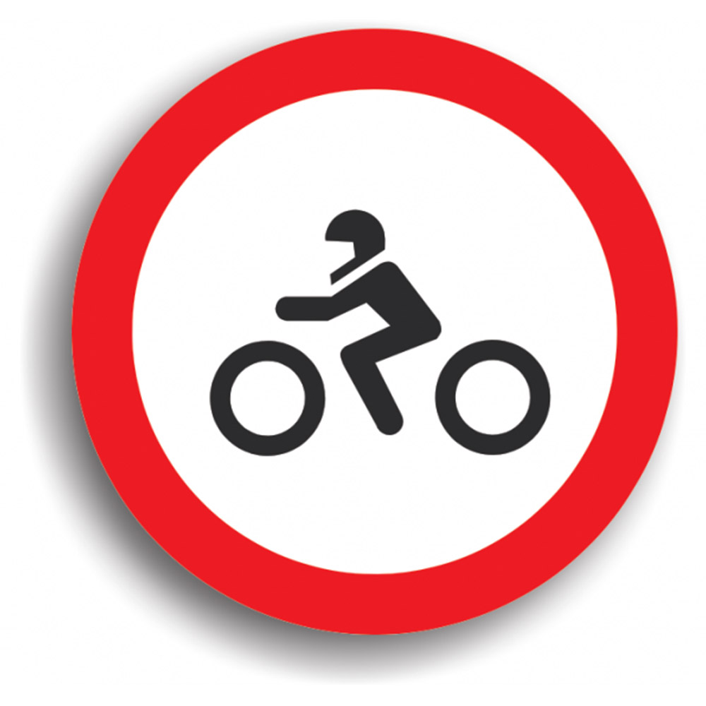 Indicator de reglementare - Accesul interzis motocicletelor 60 cm
