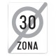 Indicator de reglementare - Sfârșitul zonei cu limitare de viteză 50 x 65 cm