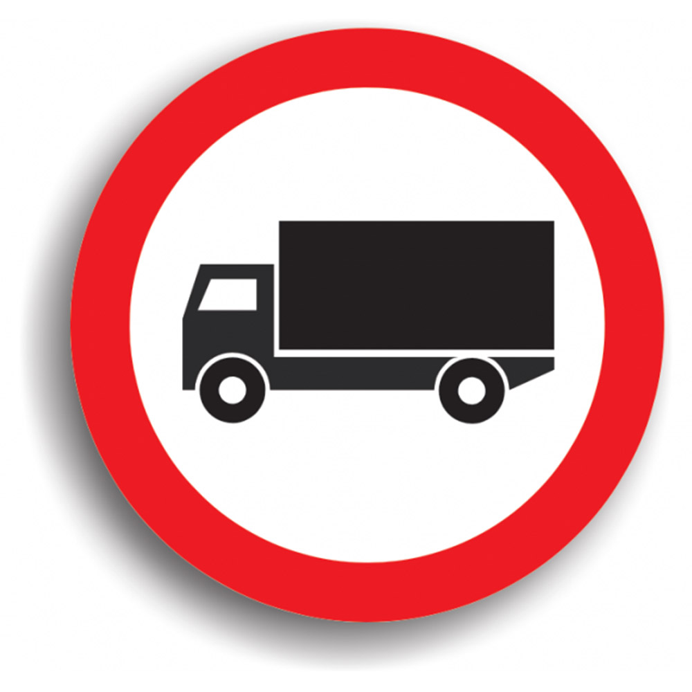 Indicator de reglementare - Accesul interzis vehiculelor destinate transportului de mărfuri 80 cm
