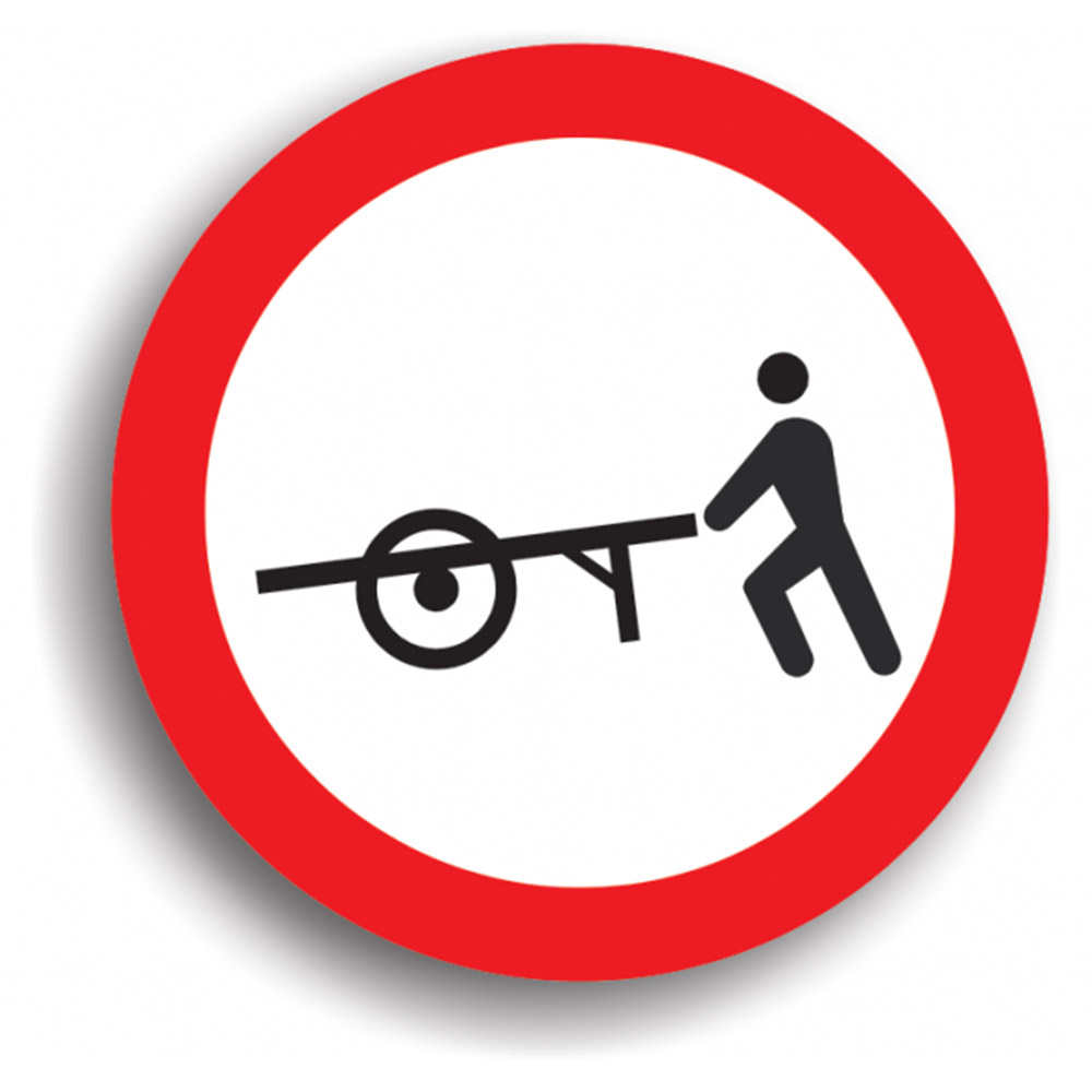 Indicator de reglementare - Accesul interzis vehiculelor împinse sau trase cu mâna 80 cm