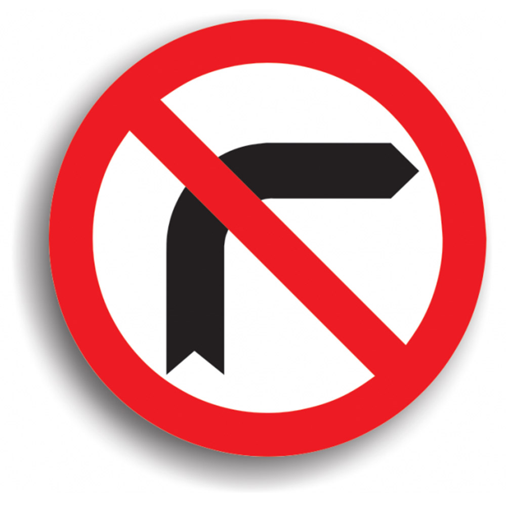 Indicator de reglementare - Interzis a vira la stânga / dreapta 80 cm