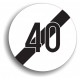 Indicator de reglementare - Sfârșitul limitării de viteză 60 cm