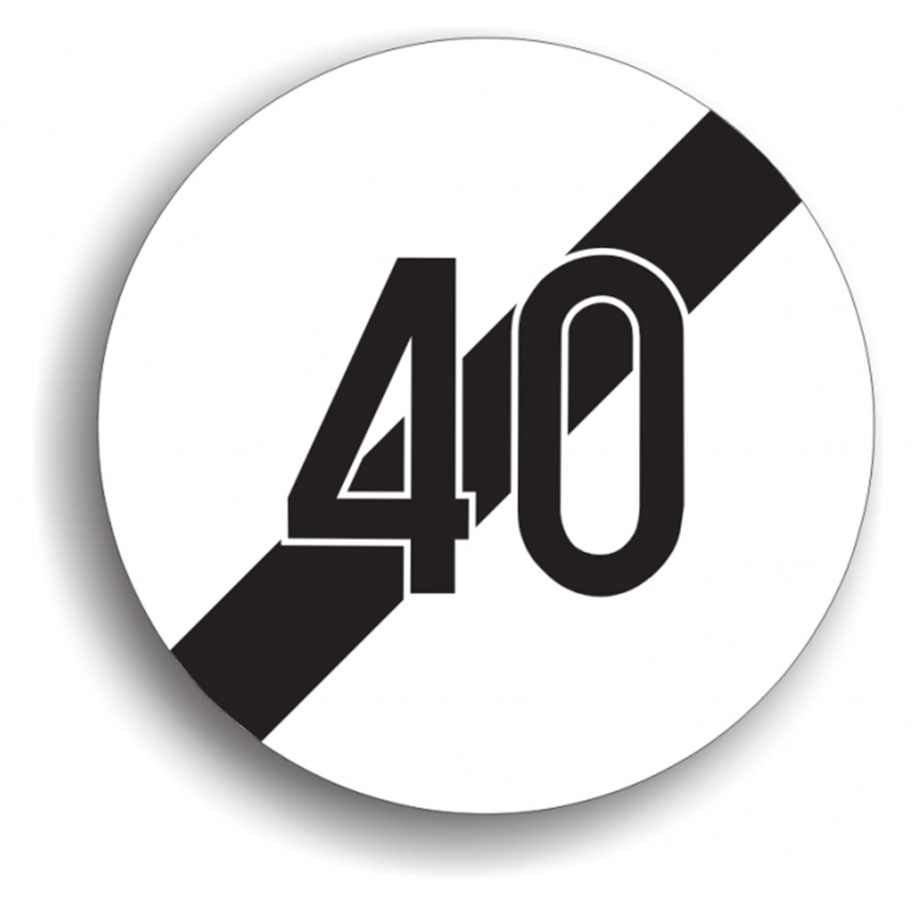 Indicator de reglementare - Sfârșitul limitării de viteză 60 cm