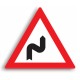 Indicator de avertizare - Curbă dublă sau o succesiune de mai mult de două curbe, prima la dreapta 90 cm
