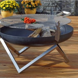 Set Vatră de foc + Grătar inox + Capac Alinic 79 cm-1