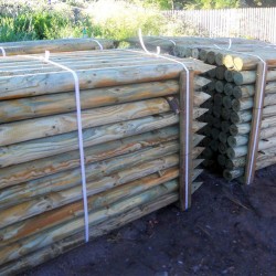 Stâlpi lemn tratat pentru gard, grosime 10 cm-1