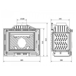 Focar șemineu Kawmet - Teak din fontă 10,1 kW-3