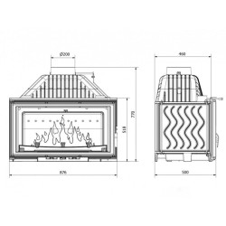 Focar șemineu Kawmet - Rubber din fontă 18 kW-2