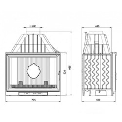 Focar șemineu Kawmet - Lyptus din fontă 19,7 kW-3